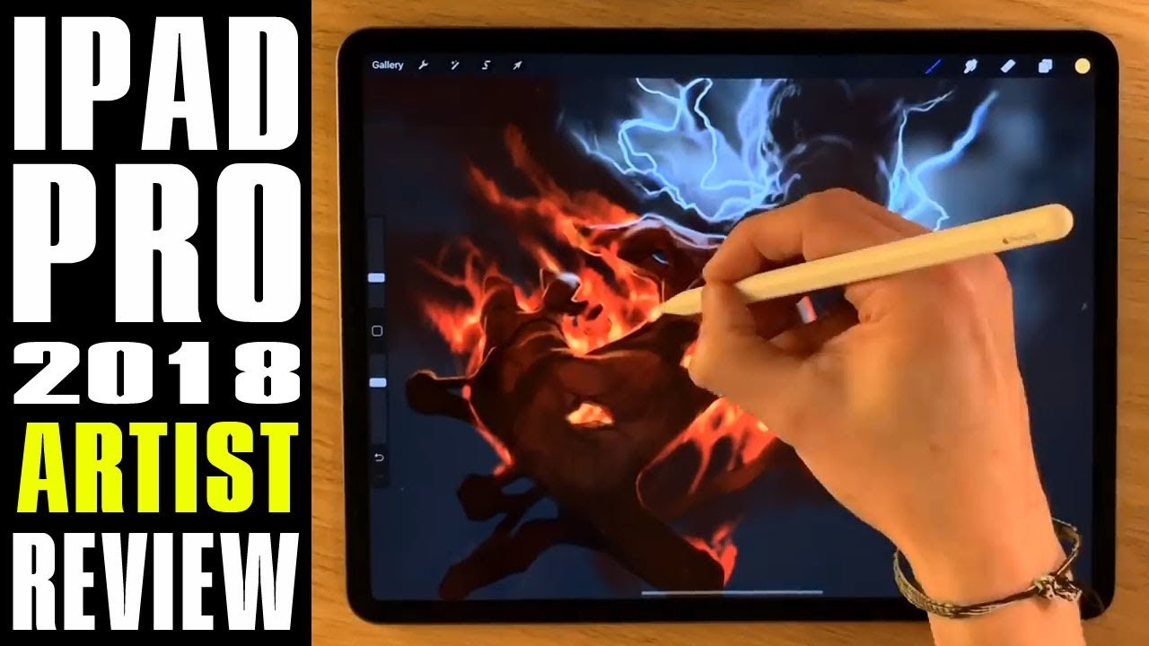 2018 iPad Pro artist test review drawing along with Apple Pencil 2