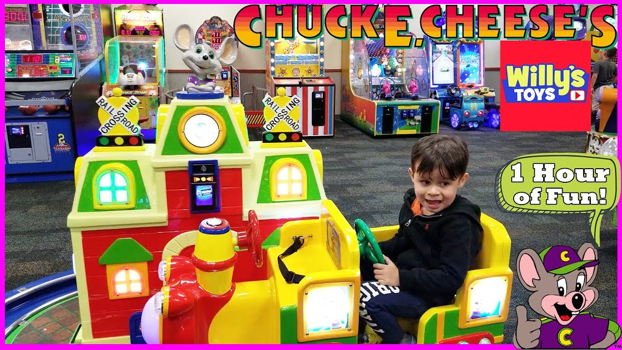 Chuck E. Cheese's Games RIDES and Prizes - 3 Year Old Plays (almost) Every Game - Willy's Toys