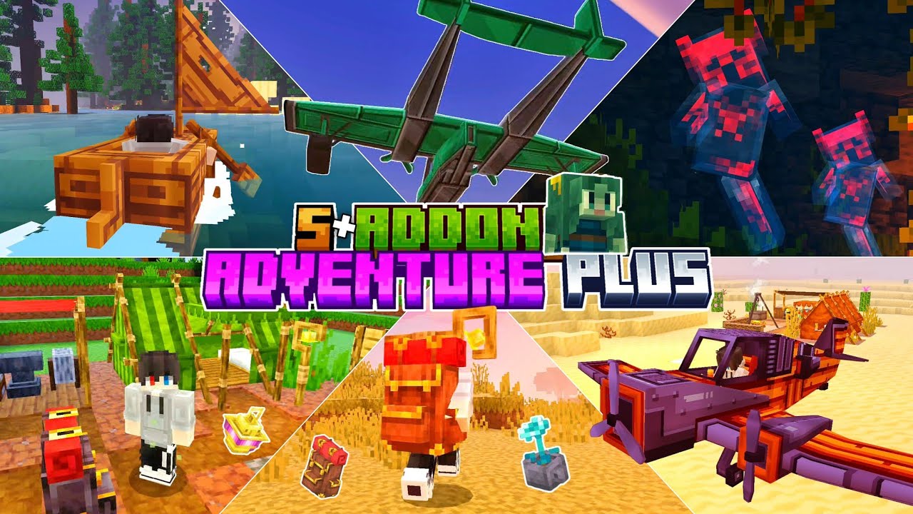5+ ADDONS KOMBINASI TERBARU MCPE 1.21+! | Adventure Plus