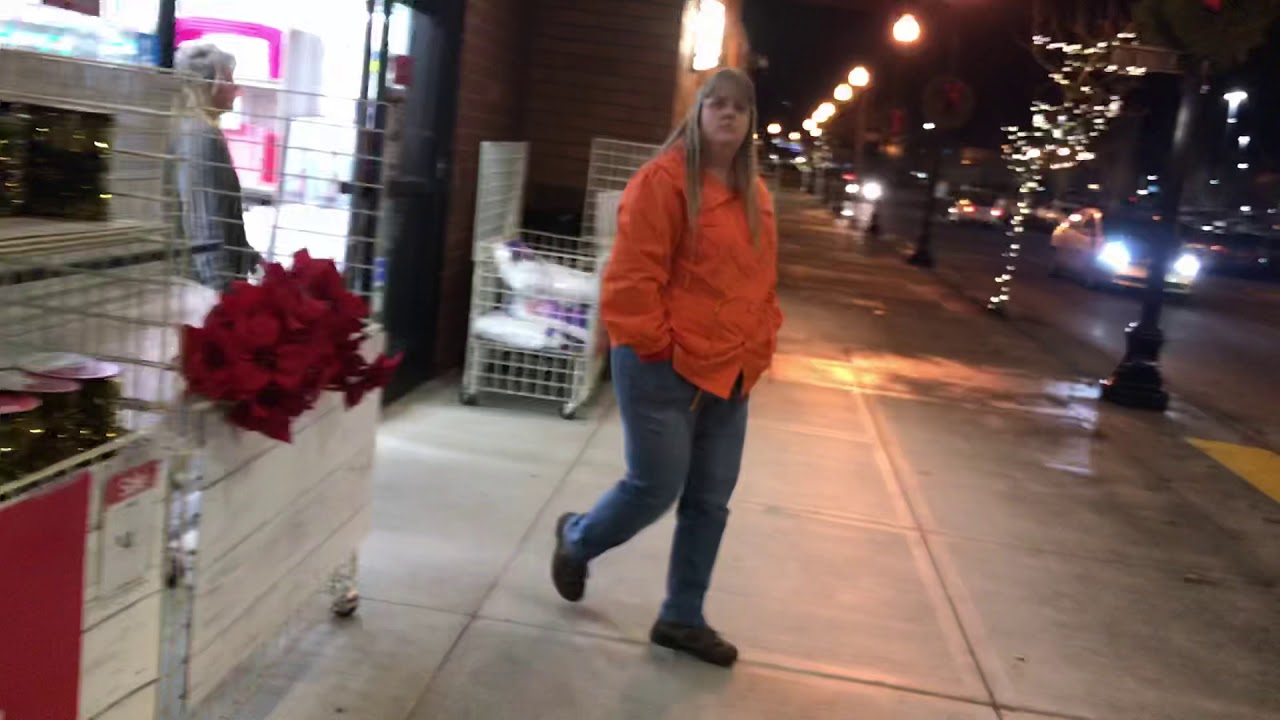 White cane night time Blind adventure from one store to another!