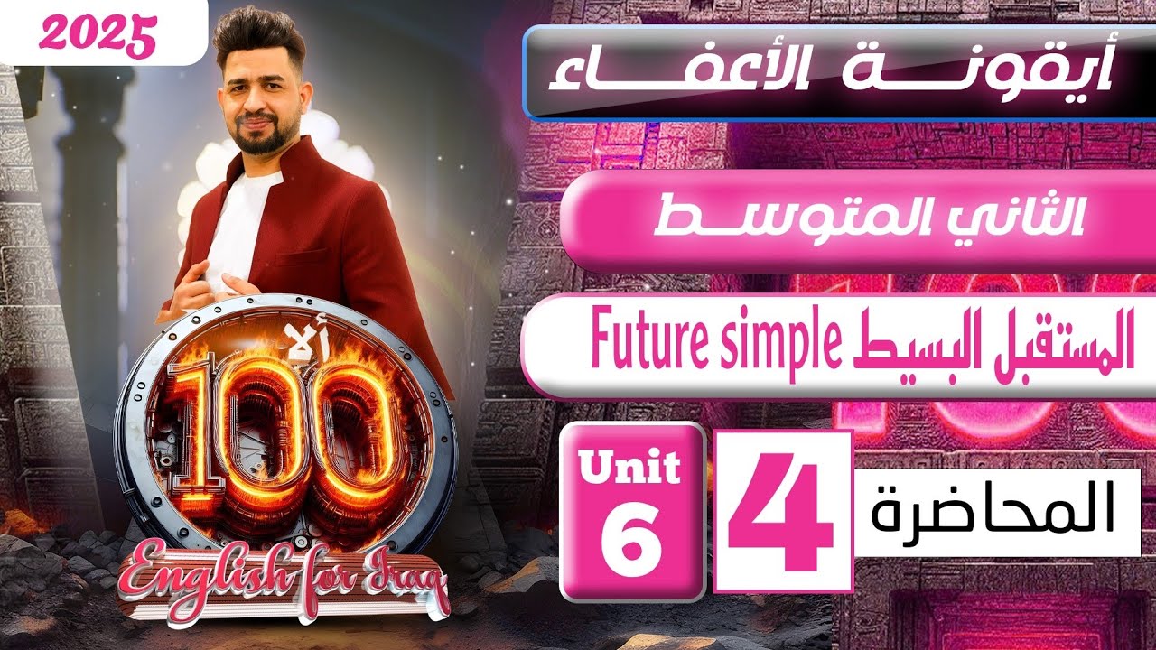 انكليزي الثاني متوسط المنهج الجديد 2025/ المستقبل البسيط Future simple /المحاضرة 4/اليونت السادس