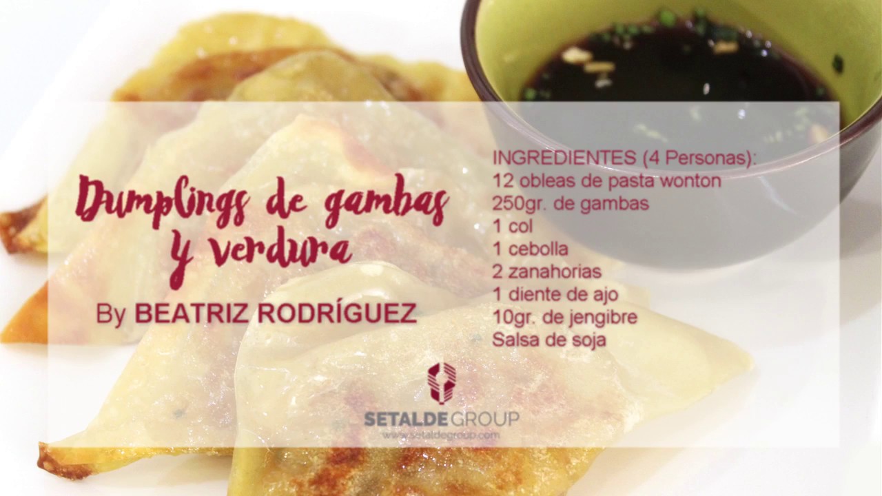 Receta de Dumplings de Verduras y Gambas
