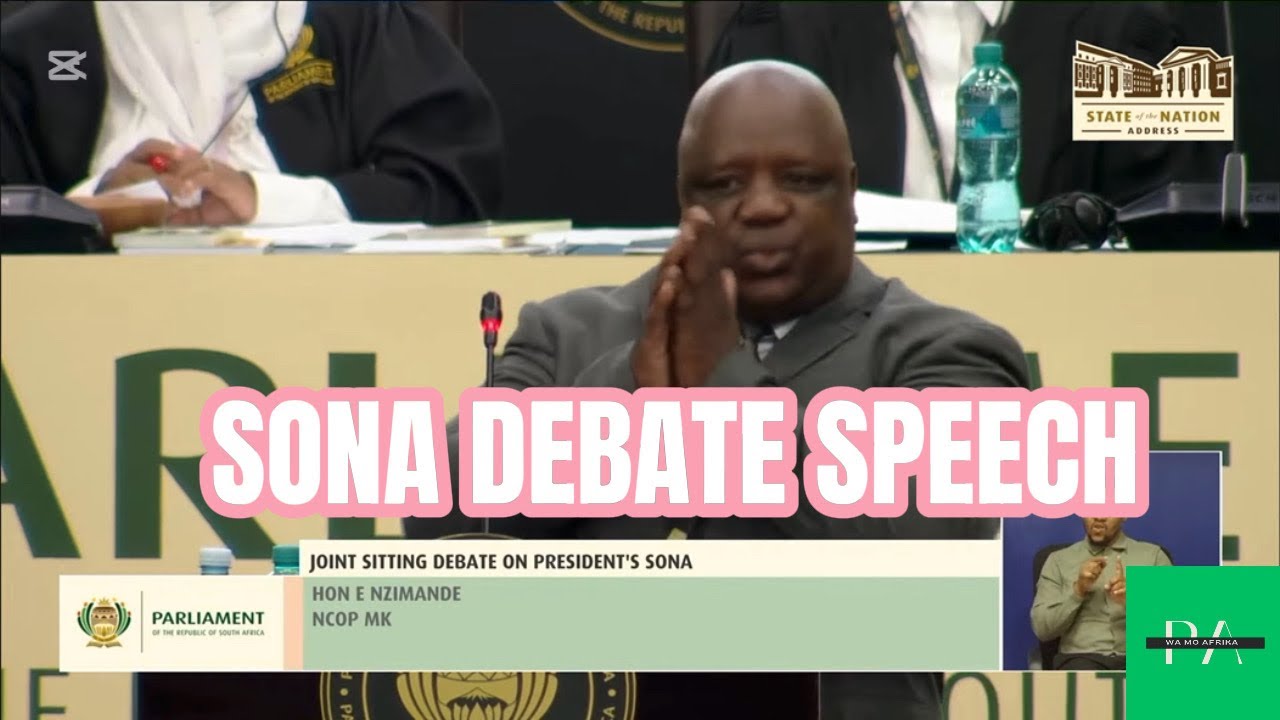 НЗИМАНДЕ, член партии MKP, критикует АНК и Рамафосу в дебатах по поводу послания президента к нации.