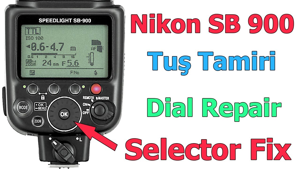 Nikon Sb 900 Tuş Tamiri. Intermittent Rotary Selector Dial Fix. Repairing, Cleaning Buttons