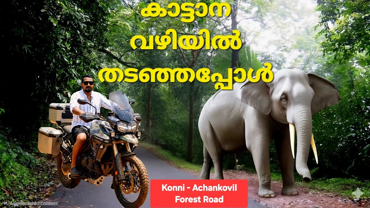 കാട്ടാന ഞങ്ങളെ വഴിയിൽ തടഞ്ഞപ്പോൾ..😲 Konni -Achankovil  Forest Road 