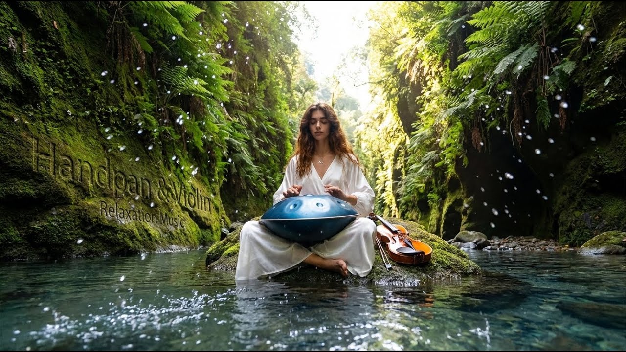 🌿 Исцеление в глубоком лесу | Кельтский хандпан и скрипка в каньоне изумрудных папоротников (1 час)