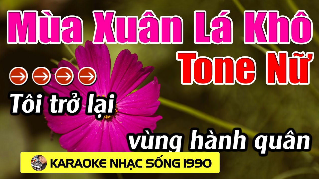 Mùa Xuân Lá Khô - Karaoke Tone Nữ - Karaoke Nhạc Sống 1990 - Beat Mới