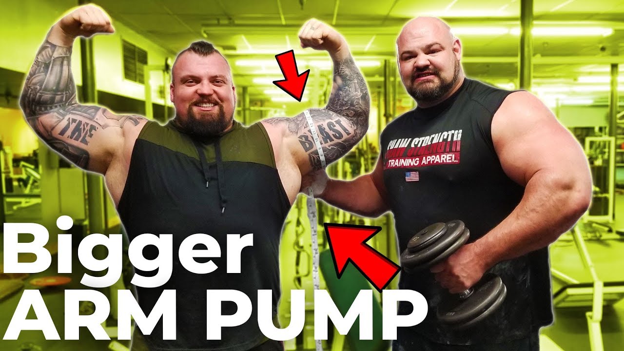 EPIC STRONGMAN ARM DAY WITH EDDIE HALL | WHO CAN GET A BIGGER PUMP??