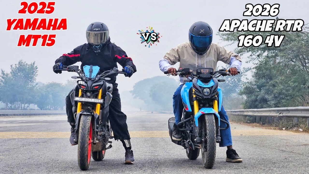 2025 YAMAHA MT15 VS 2026 TVS APACHE RTR 160 4V || DRAGRACE 