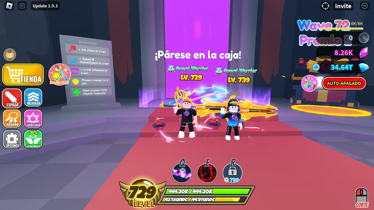 FARMEANDO Carrying [RB 76] Sword Warriors #fyp  #gaming #robloxenvivo #robloxlive #swordwarriors