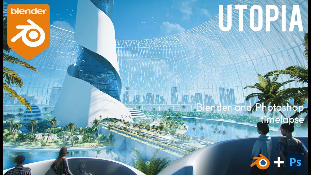 Utopia Timelapse - Concept art in Blender