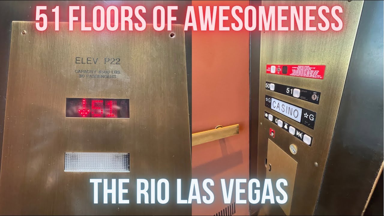 MIND BLOWING 51 Story Dover Custom Impulse Traction Elevators | The Rio | Las Vegas, NV