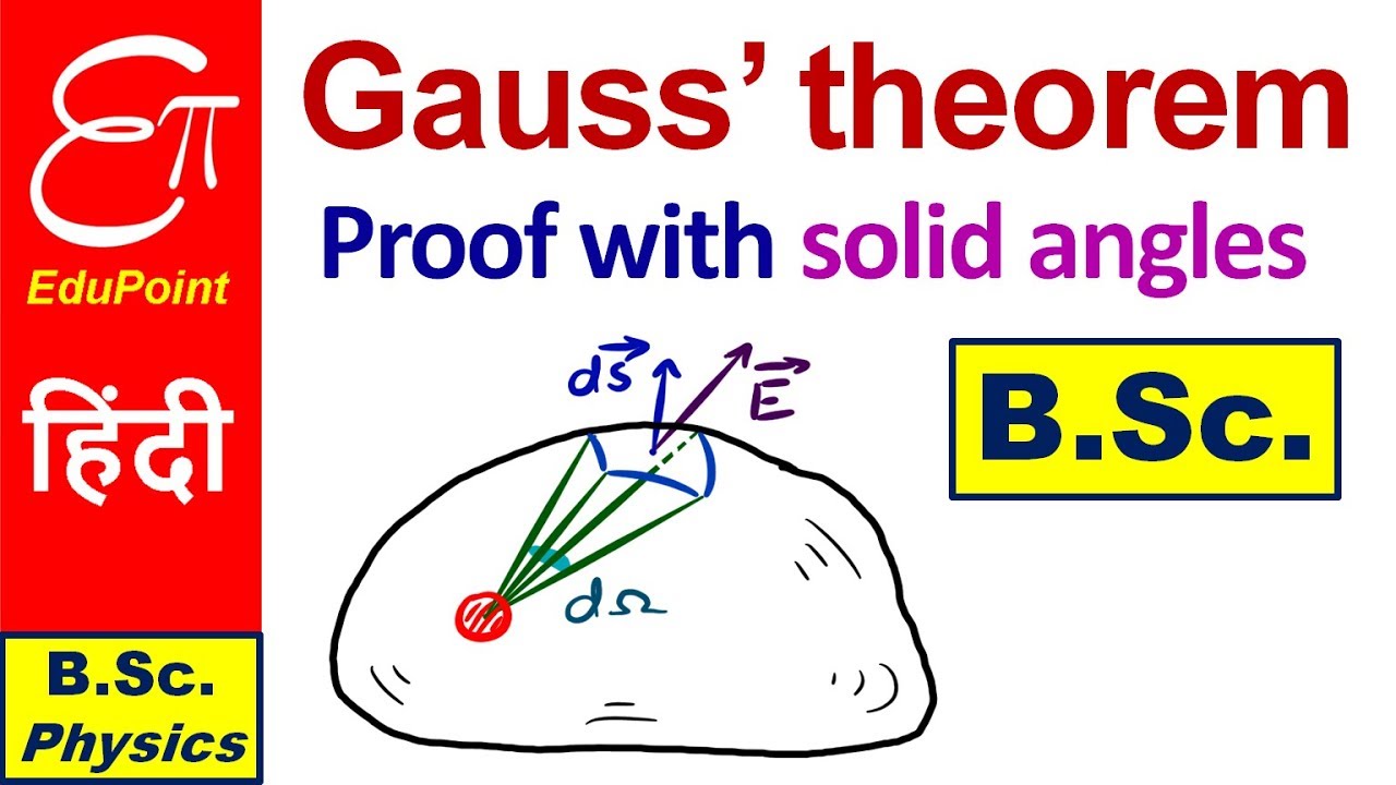 GAUSS' THEOREM - Proof || for B.Sc. with Solid Angle in HINDI
