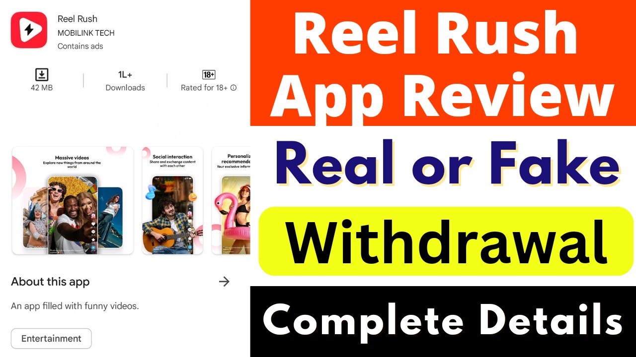 Reel Rush App Real or Fake | Reel Rush Payment Proof | Reel Rush App Review | Scam or Legit |Reality