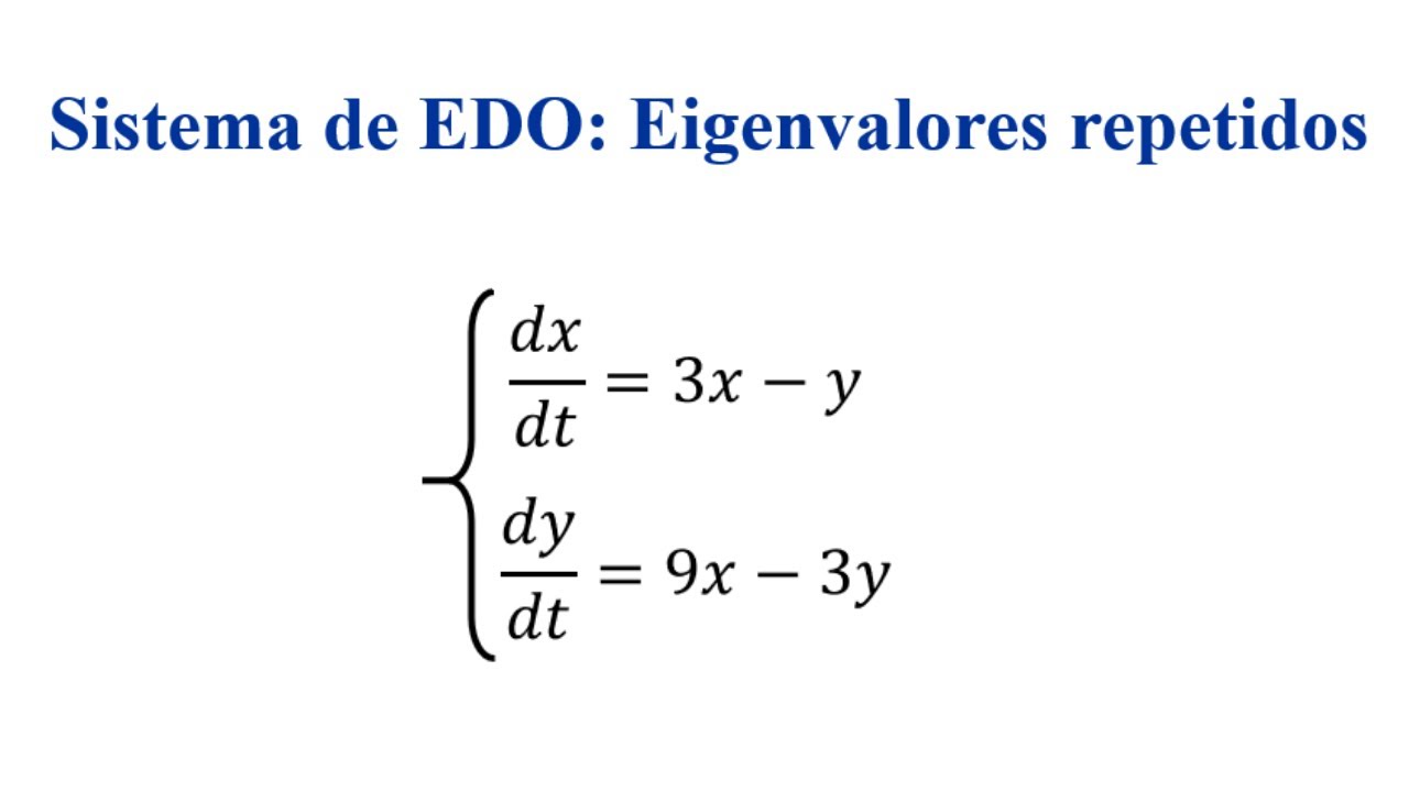 4. Sistemas lineales homogéneos | Valores propios repetidos - sistema 2x2