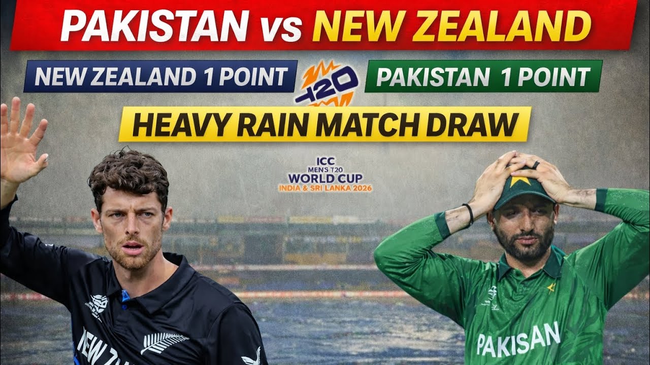 Only 1point Pakistan team|Heavy rain Pakistan vs New Zealand match Draw 