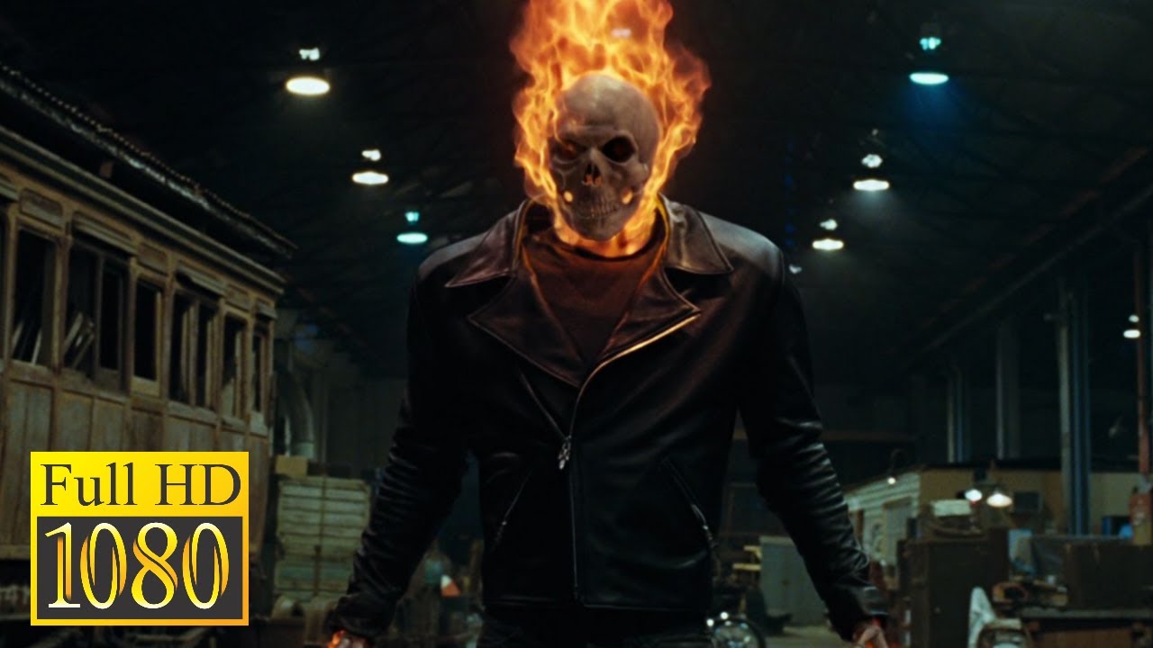 Nicolas Cage turns into a fiery skeleton and fights with fallen angels / Ghost Rider (2007)