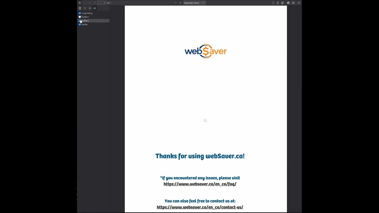 How to print a WebSaver.ca coupon from Firefox if Adobe Acrobat won't work