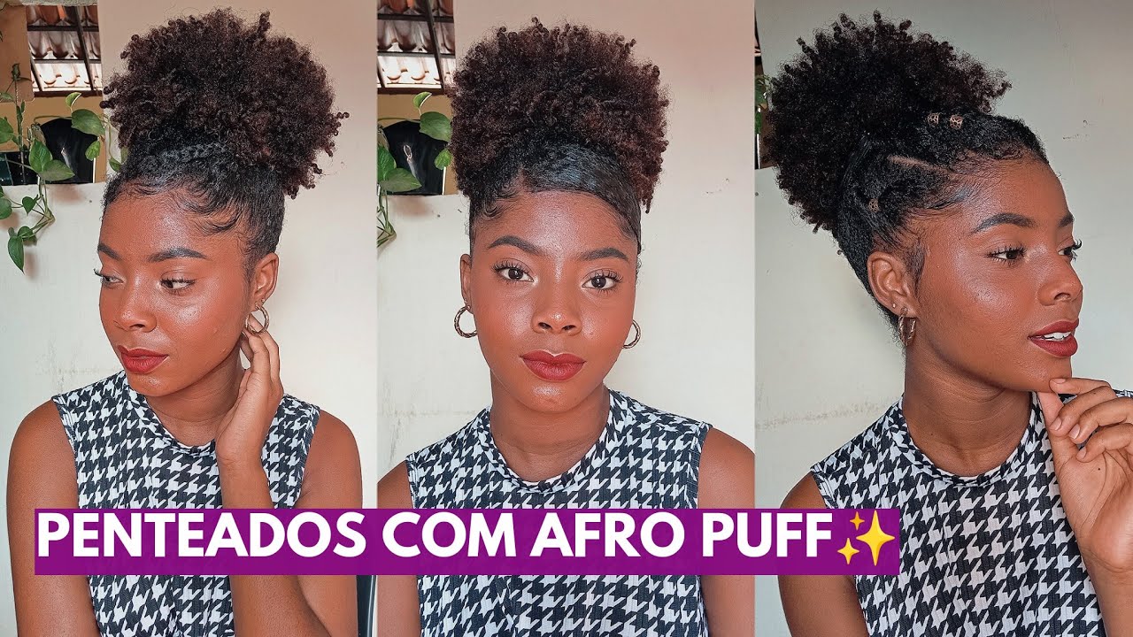 3 PENTEADOS COM CABELO PRESO | Crespo tipo 4 ✨