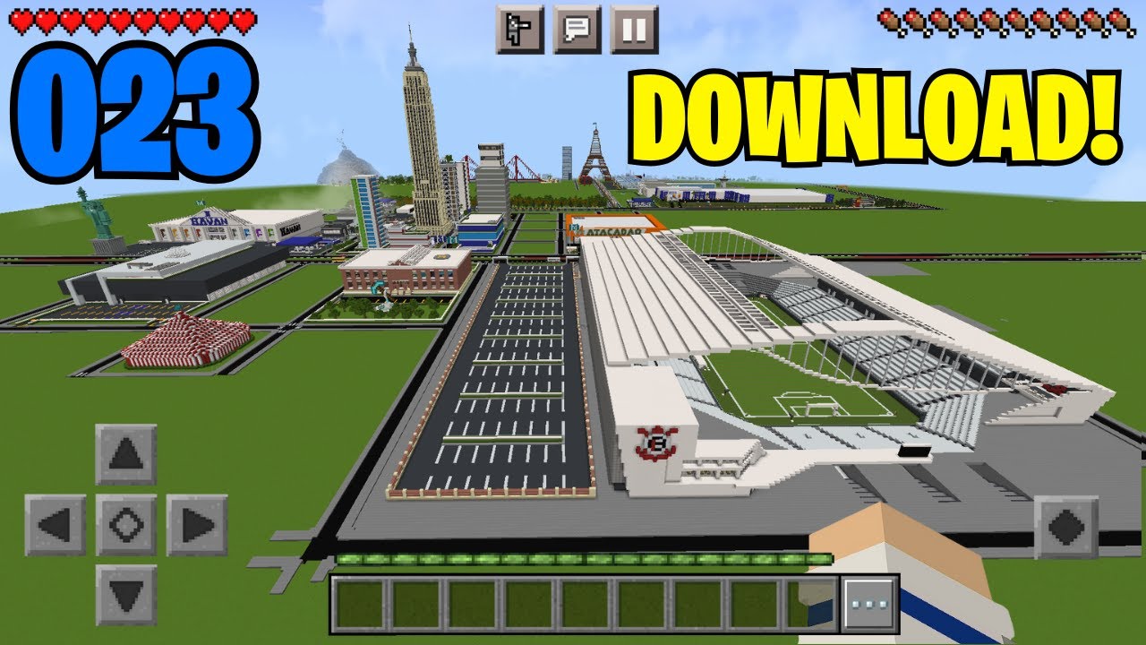 DOWNLOAD DE TODAS AS MINHAS CIDADES NO MINECRAFT PE!! - Construindo uma Cidade 5 #23