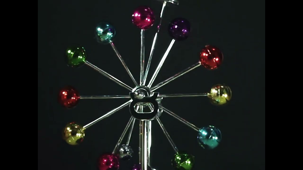Coloured Asteroid Kinetic Art Perpetual Motion Black Background Multiple Clips Compilation