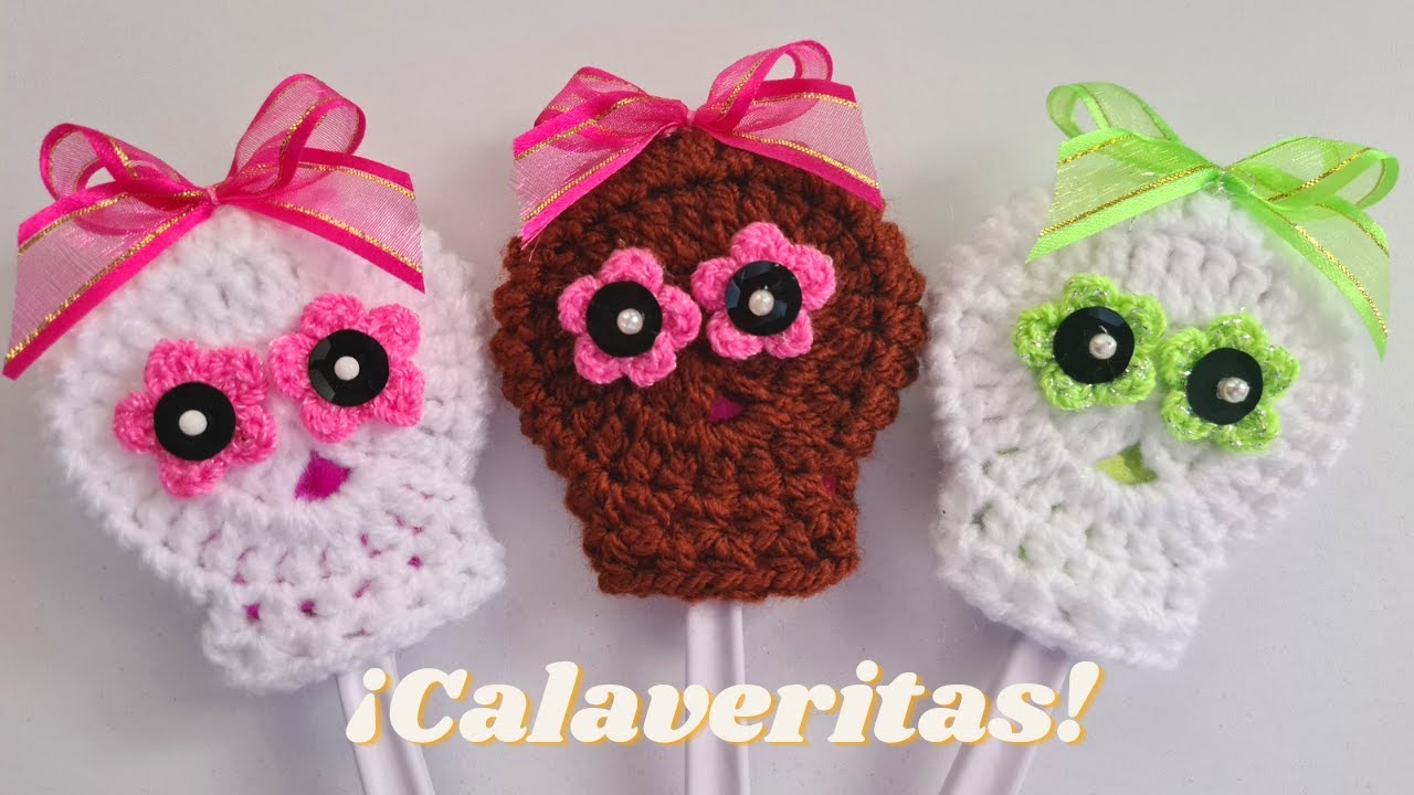 Calaveritas 💀🤍 DE AZÚCAR Y DE CHOCOLATE !! tejidas en CROCHET para tu altar