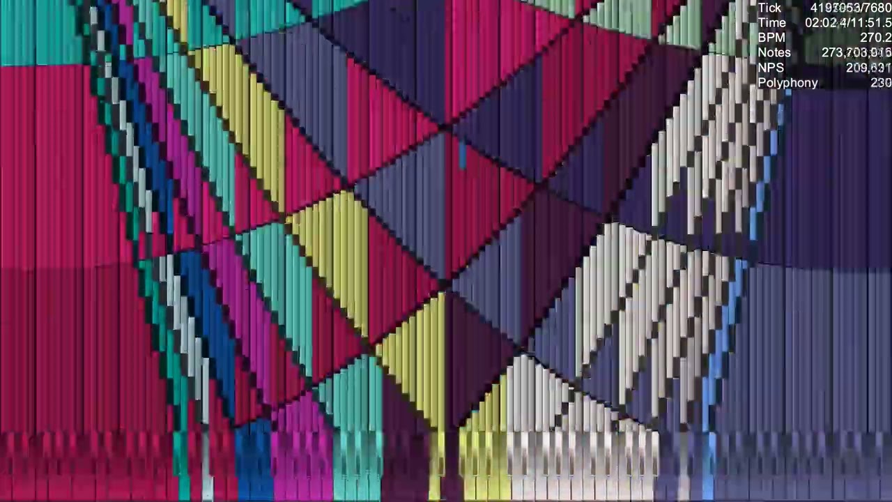 [BLACK MIDI] Toilet Story 4, 452.64 million notes (MLP Note Colored)