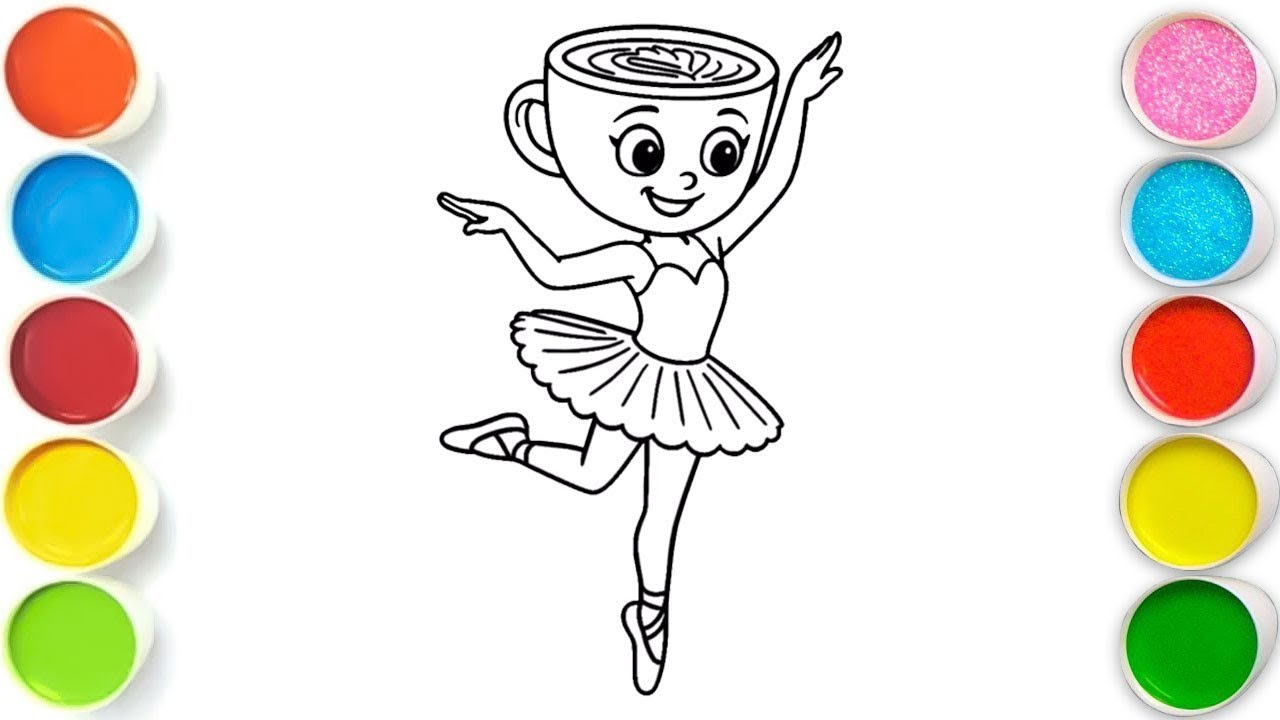 Ballerina Cappuccina Drawing, Painting & Coloring For Kids and Toddlers_ Child Art
