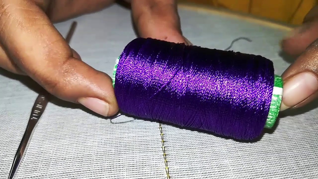 How to make chain stitch with silk thread?/for beginners|class-6