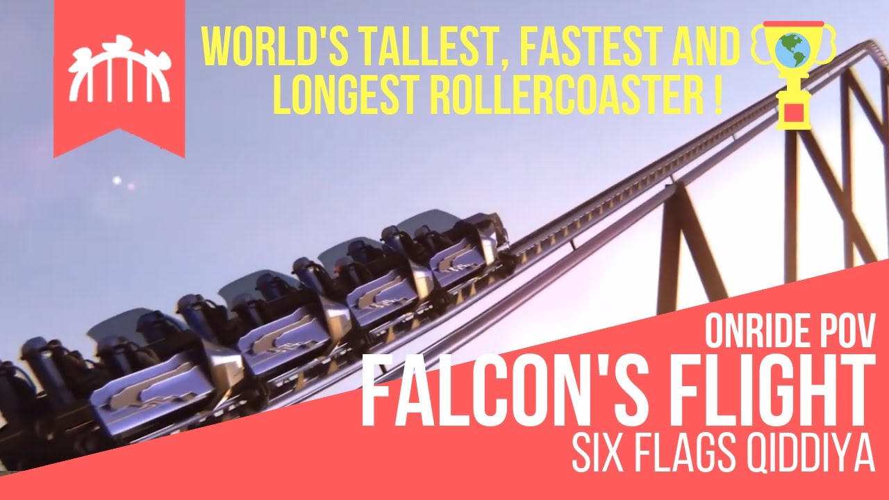 Falcon's Flight - La plus GRANDE, RAPIDE et LONGUE montagne russe au monde ! Six Flags Qiddiya
