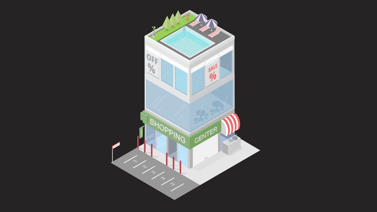 Isometric City illustration Animation - Marketing Strategy