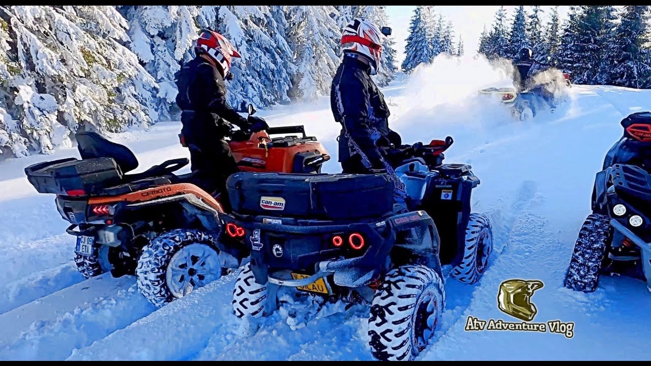 Really DEEP Snow ❄️ All ATVs Stuck 🥶 Winch Power 😅 Can Am and Cf Moto 🚀