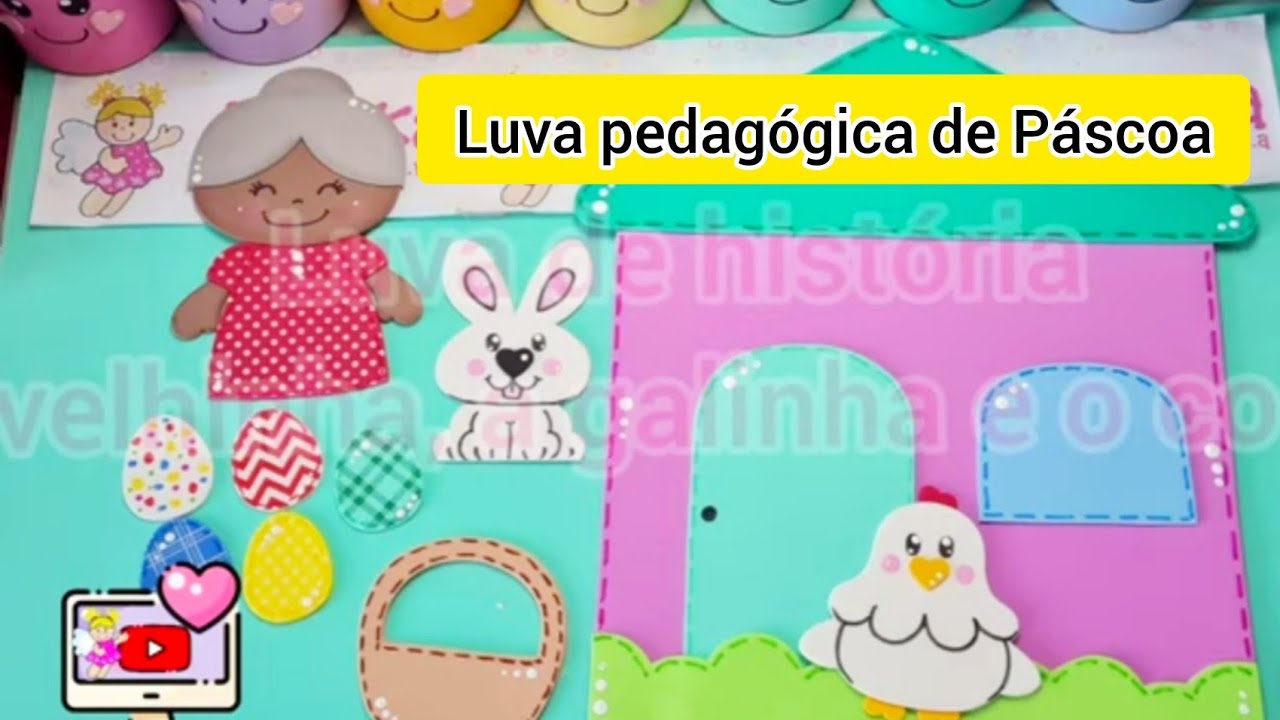 DIY - RECURSO PEDAGÓGICO - LUVA DE HISTÓRIA  A Velhinha, a Galinha e o Coelho