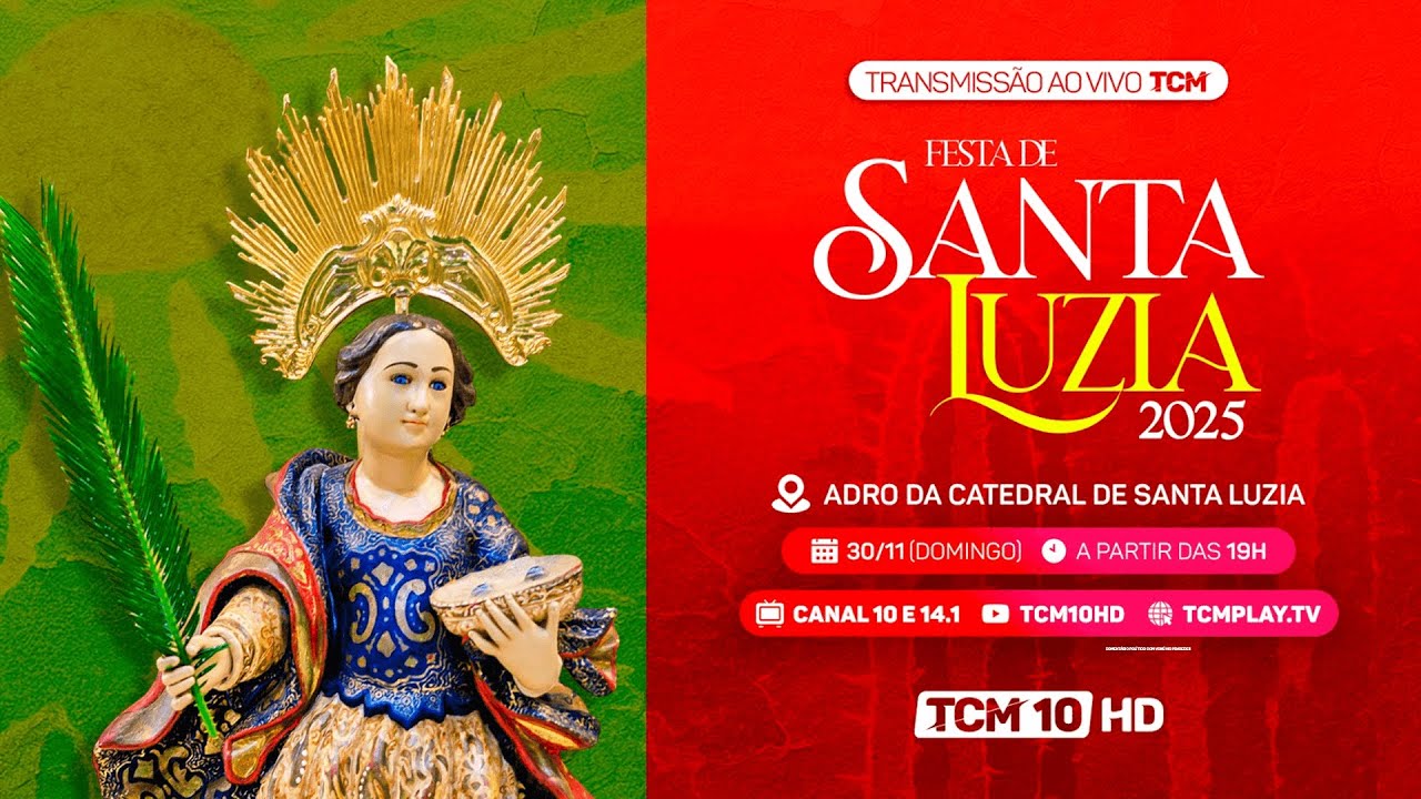 (🔴 AO VIVO) Santa Luzia 2025 - Missa e Solenidade de Abertura