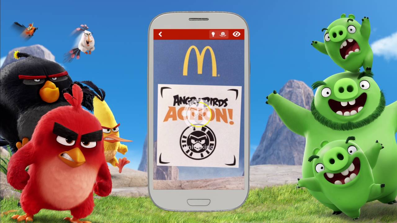 How To use Angry Birds Action! App Selfie Birdcodes from McDonald’s