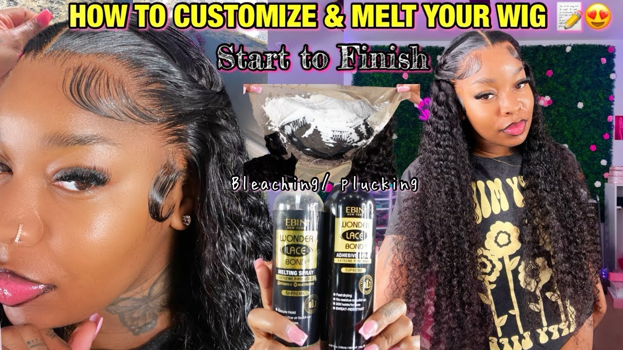 HOW TO CUSTOMIZE & MELT YOUR FRONTAL WIG | BLEACHING + PLUCKING *Beginner friendly * FT. VANLOV HAIR