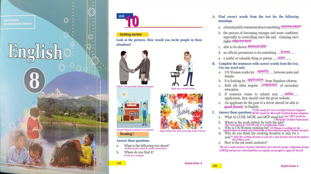 Class 8, Unit 10 || Vacancy Announcement