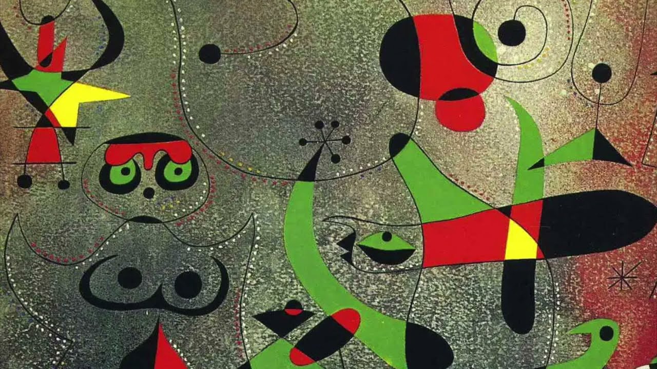 Bold colors, dull backgounds and the formula of Joan Miro.