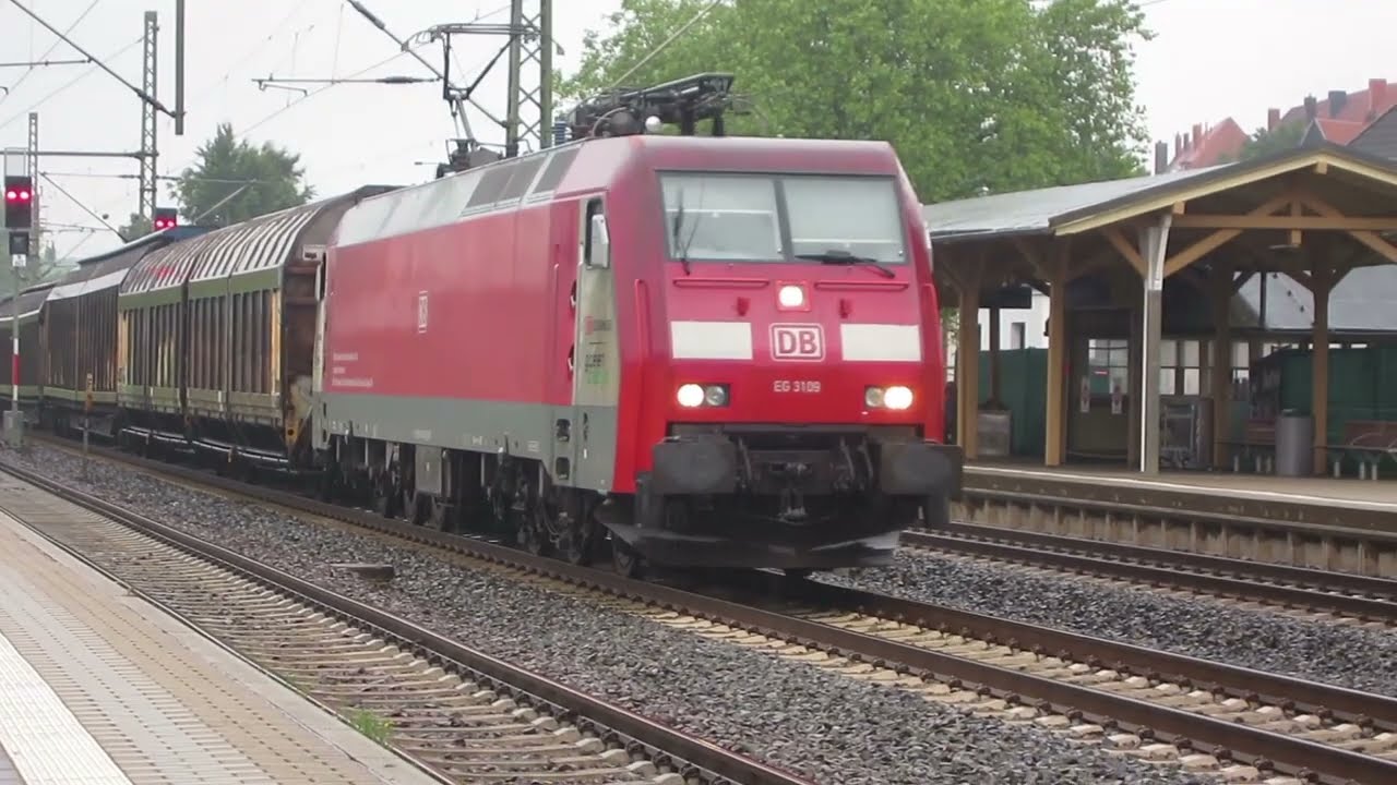 DB Skandinavia EG 3109 BREMST mit Schiebewandwagenzug in Schleswig zur Überholung ab