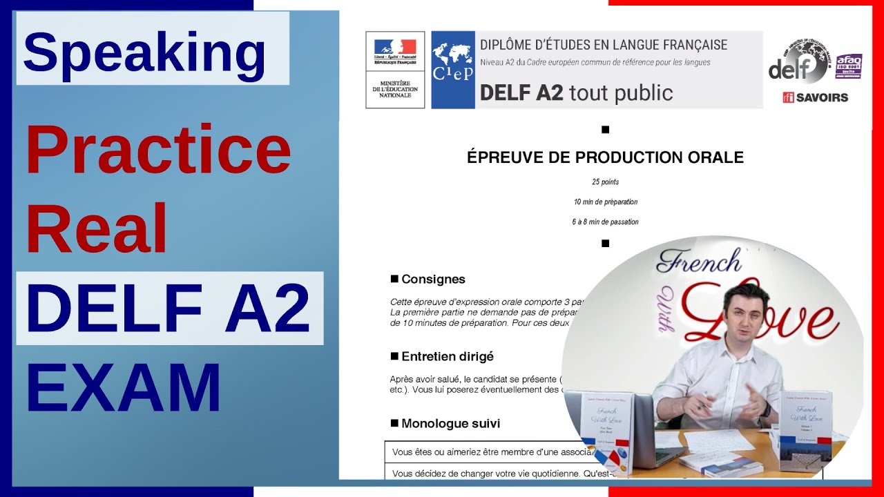 DELF A2 PRODUCTION ORALE | DELF A2 Speaking Exam Simulation | A2 Exam Preparation: Examen français