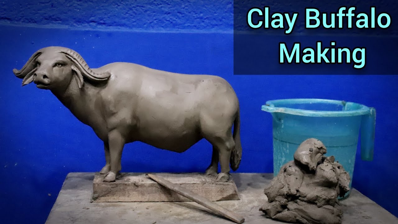 Buffalo making out of clay | animal clay sculpting modelling | clay art ideas | animal making easy