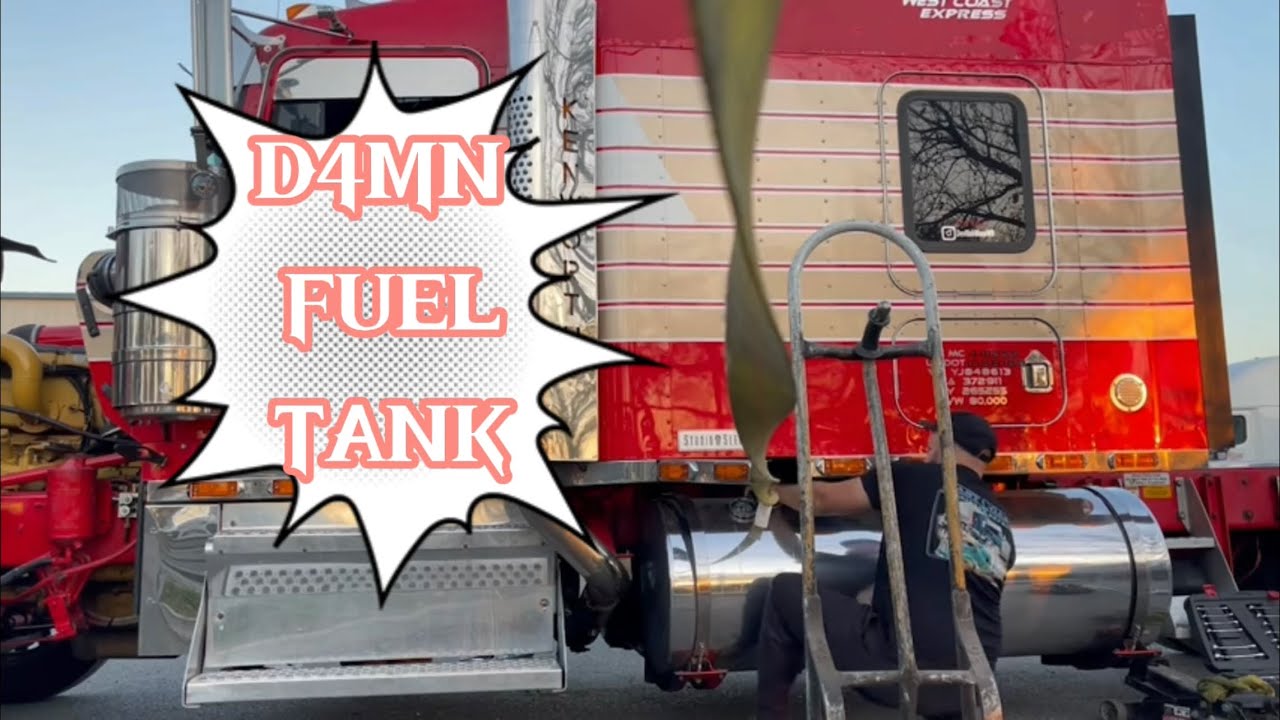 THATS ONE WAY TO LOSE FUEL TANKS//kenworth w900 fuel tank flaw