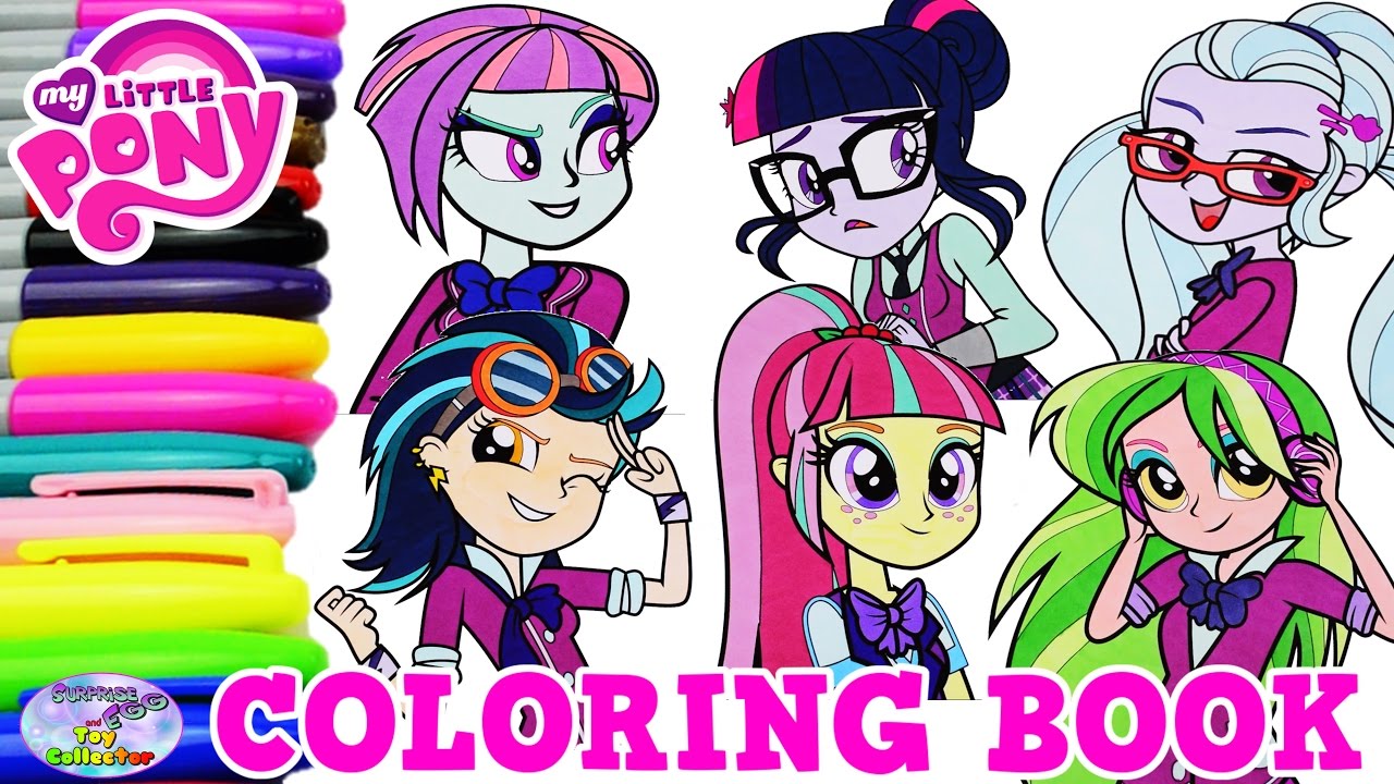 My Little Pony Coloring Book Equestria Girls Shadowbolts Episode Surprise Egg and Toy Collector SETC