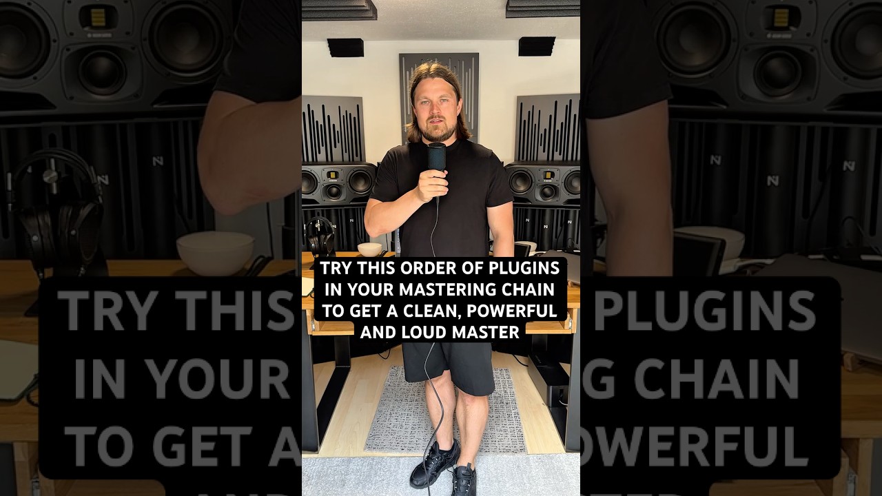 Try this order of plugins in your mastering chain to get a clean, powerful, bright and loud master