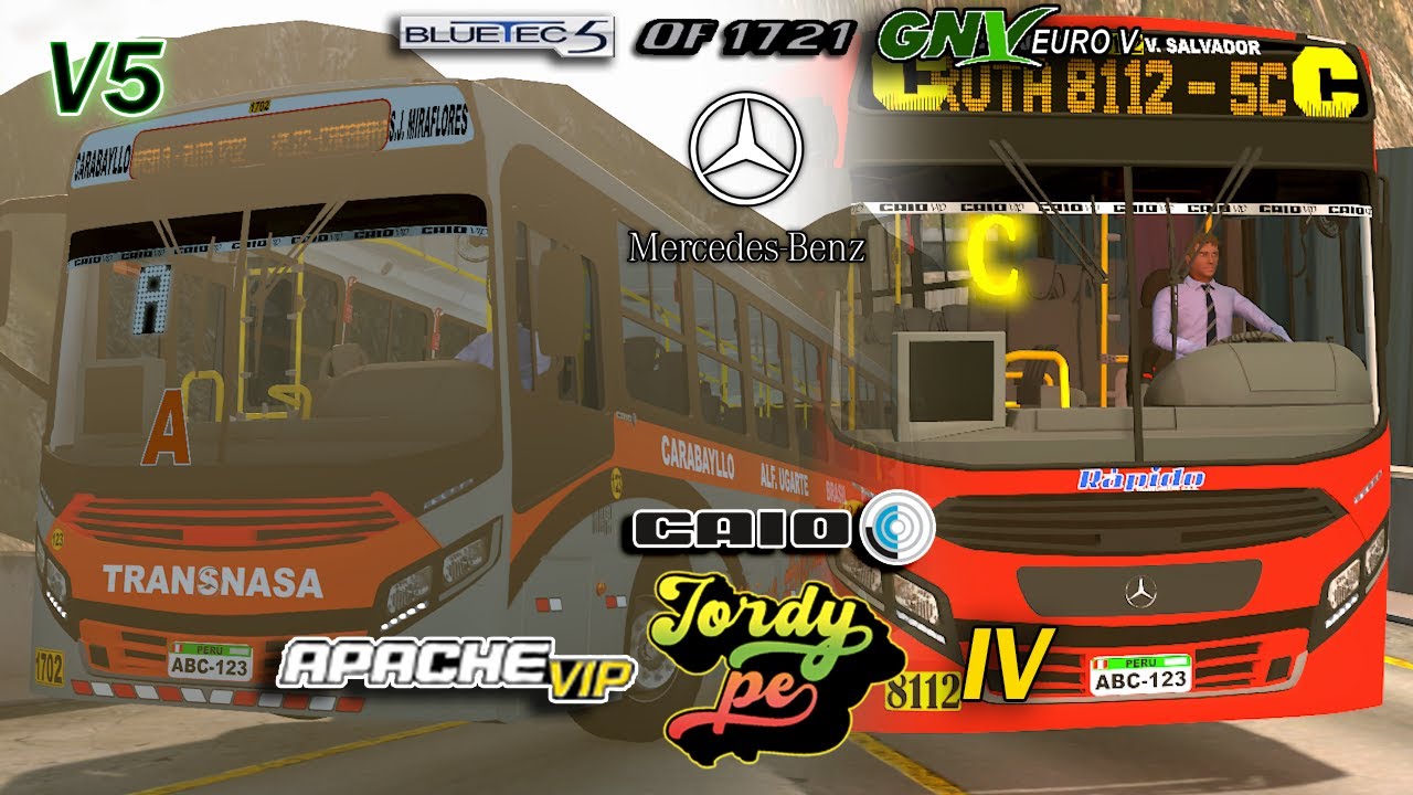 MEGA LANZAMIENTO MOD V5 Caio Apache VIP IV OF-1721 BT5 y *GNV* Sonido Real!!! | +35 SKINS PERUANAS