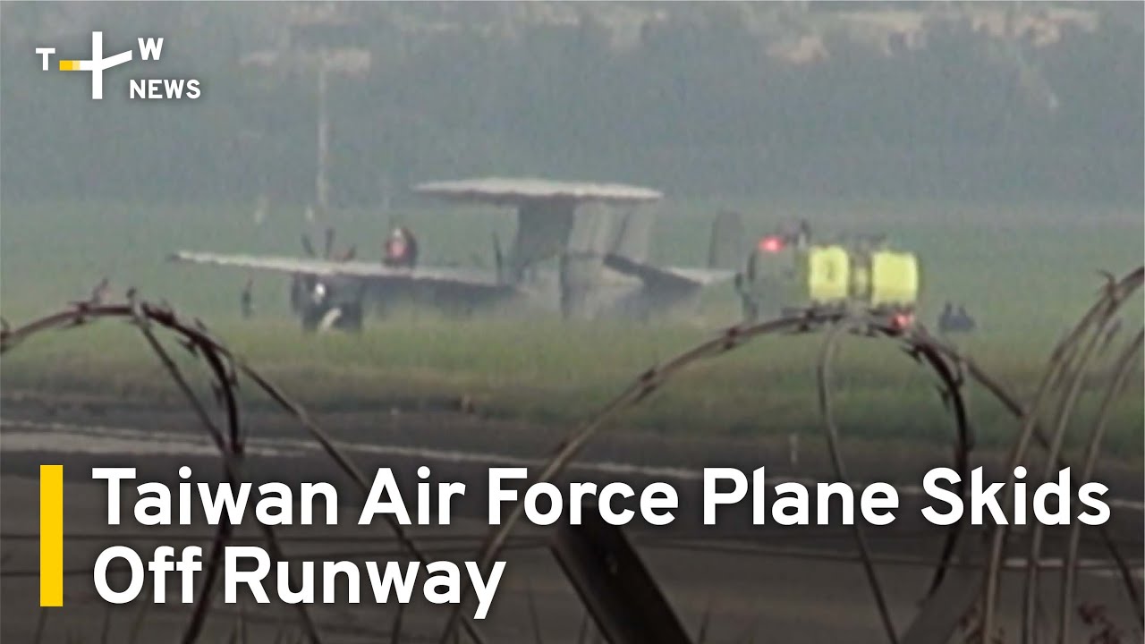 Taiwan Air Force Plane Skids off Runway in Pingtung | TaiwanPlus News