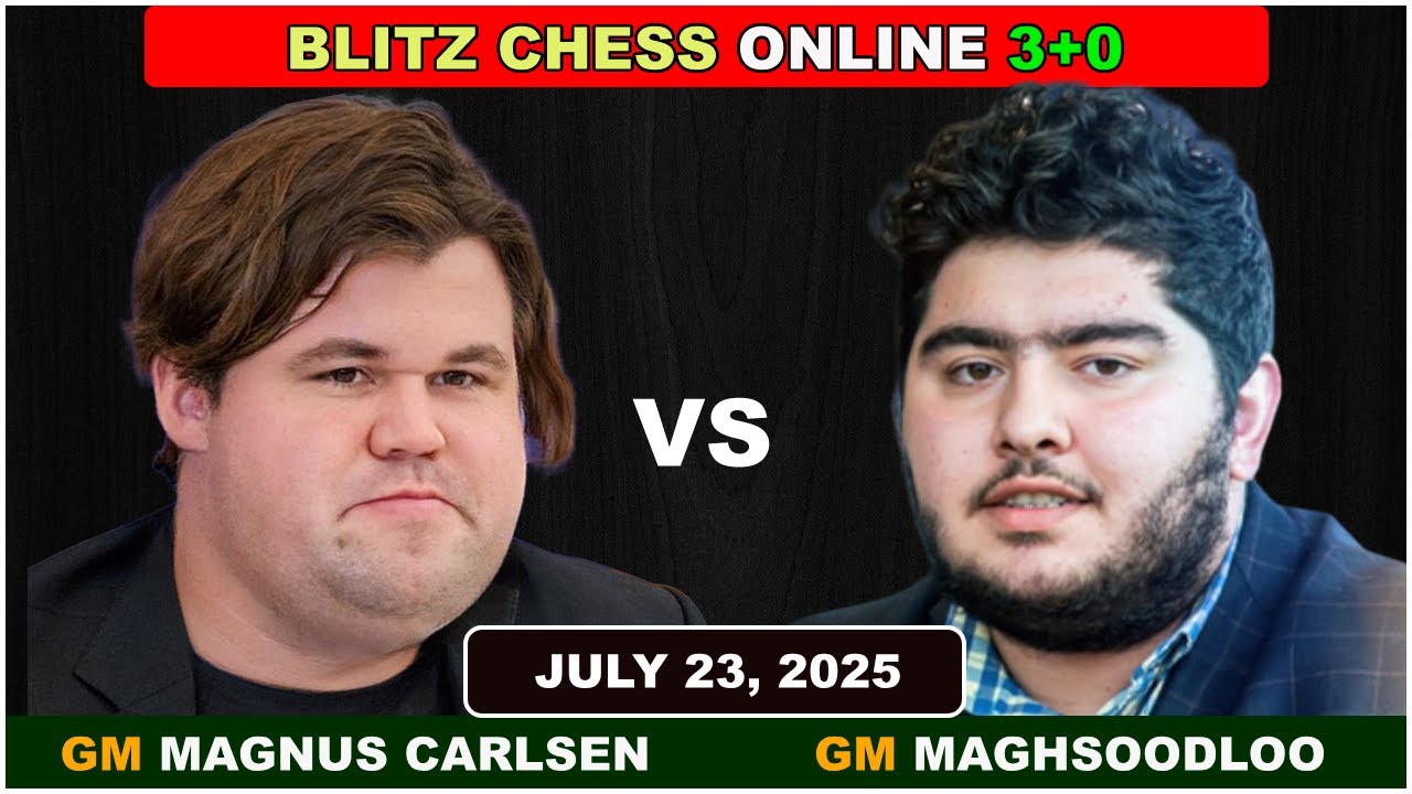 Magnus Carlsen vs Parham Maghsoodloo | Blitz Chess 3+0 | ChessCom | July 23, 2025