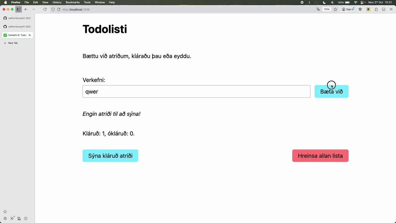 Vefforritun 1, 2025, fyrirlestur 11.1: Yfirferð á sýnilausn v8