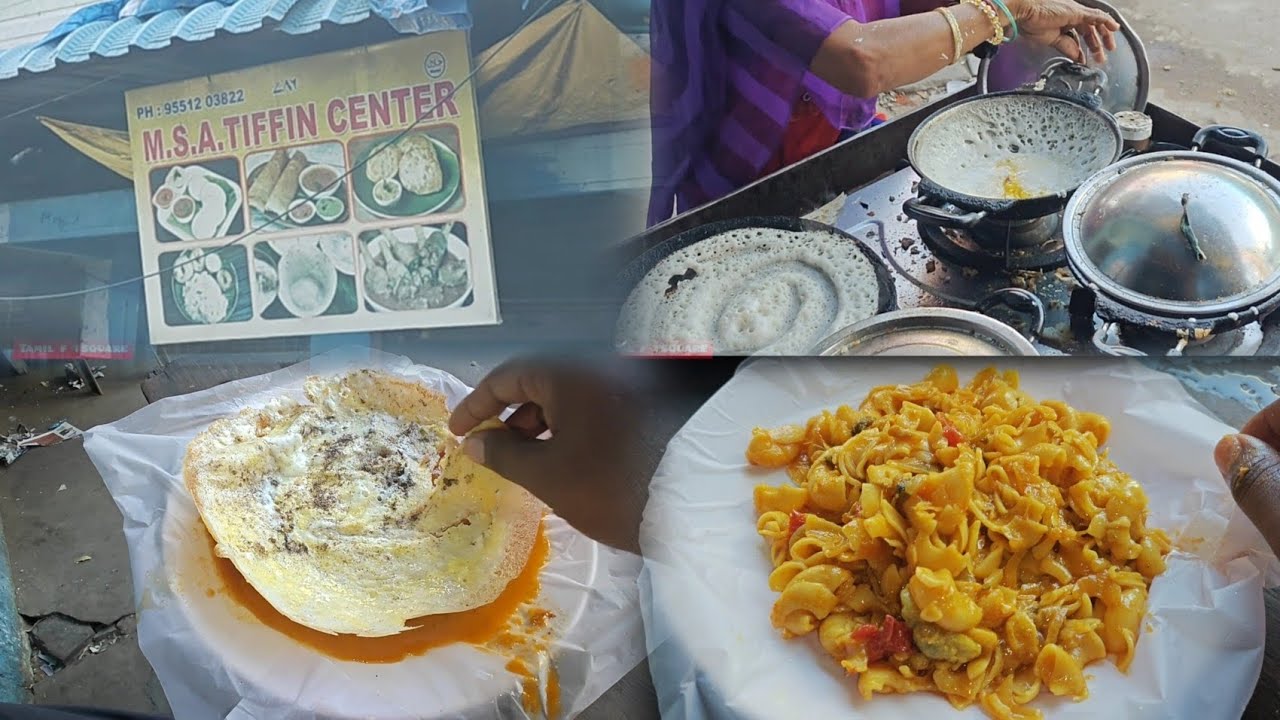 2025 Non veg Breakfast early morning at M.S.A TIFFIN CENTER Triplicane l Mutta Appam Chicken Macroni
