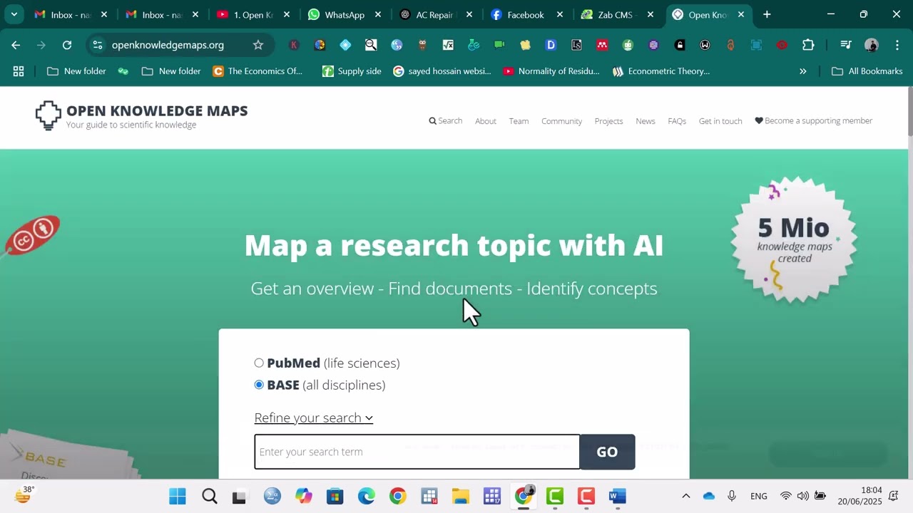 Open knowledge map| AI tool| | Article finder|Visualize Your Research Field | Find Key Papers Fast